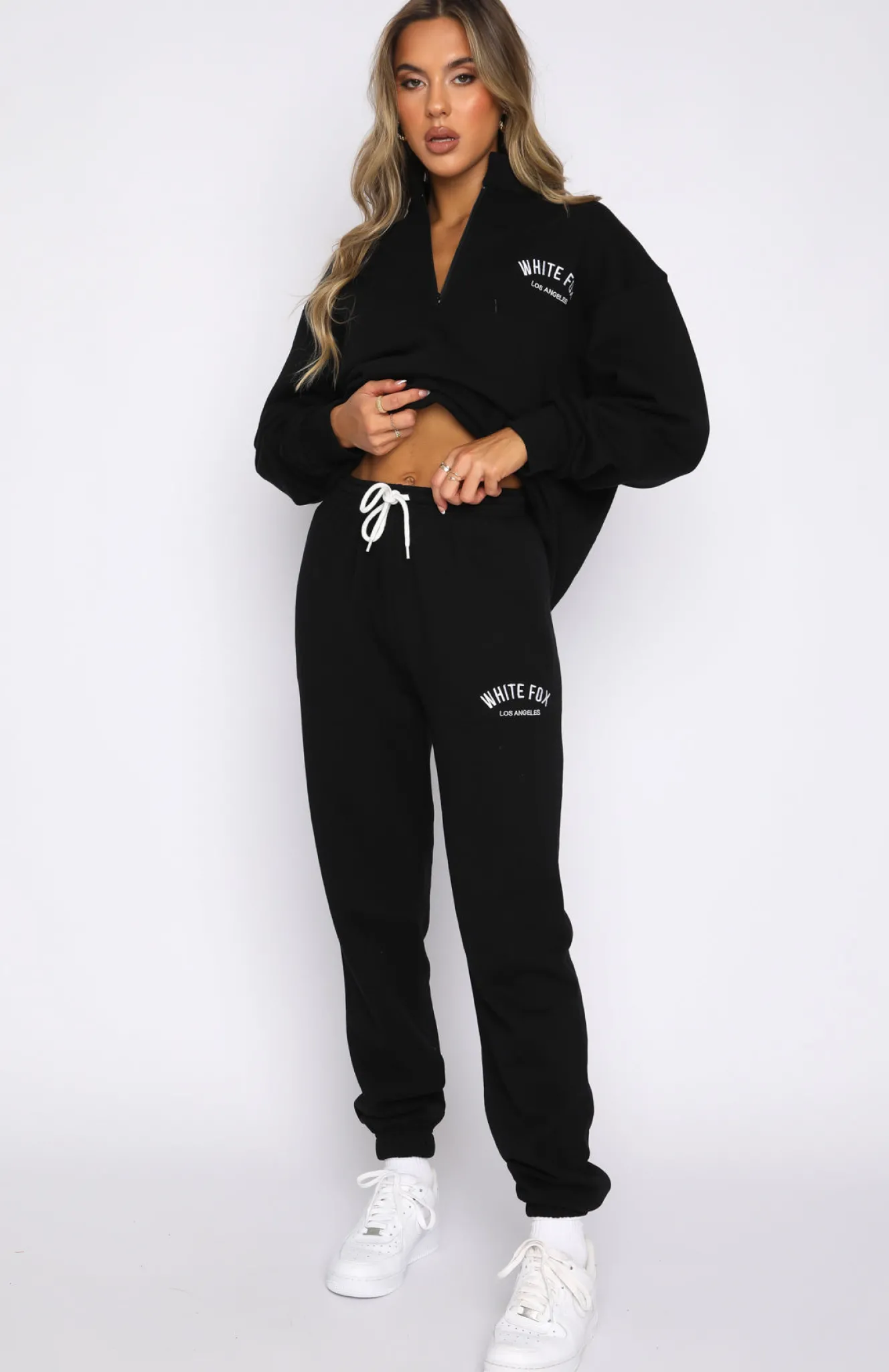 Sweatpants | White Fox Boutique About That Time Sweatpants black