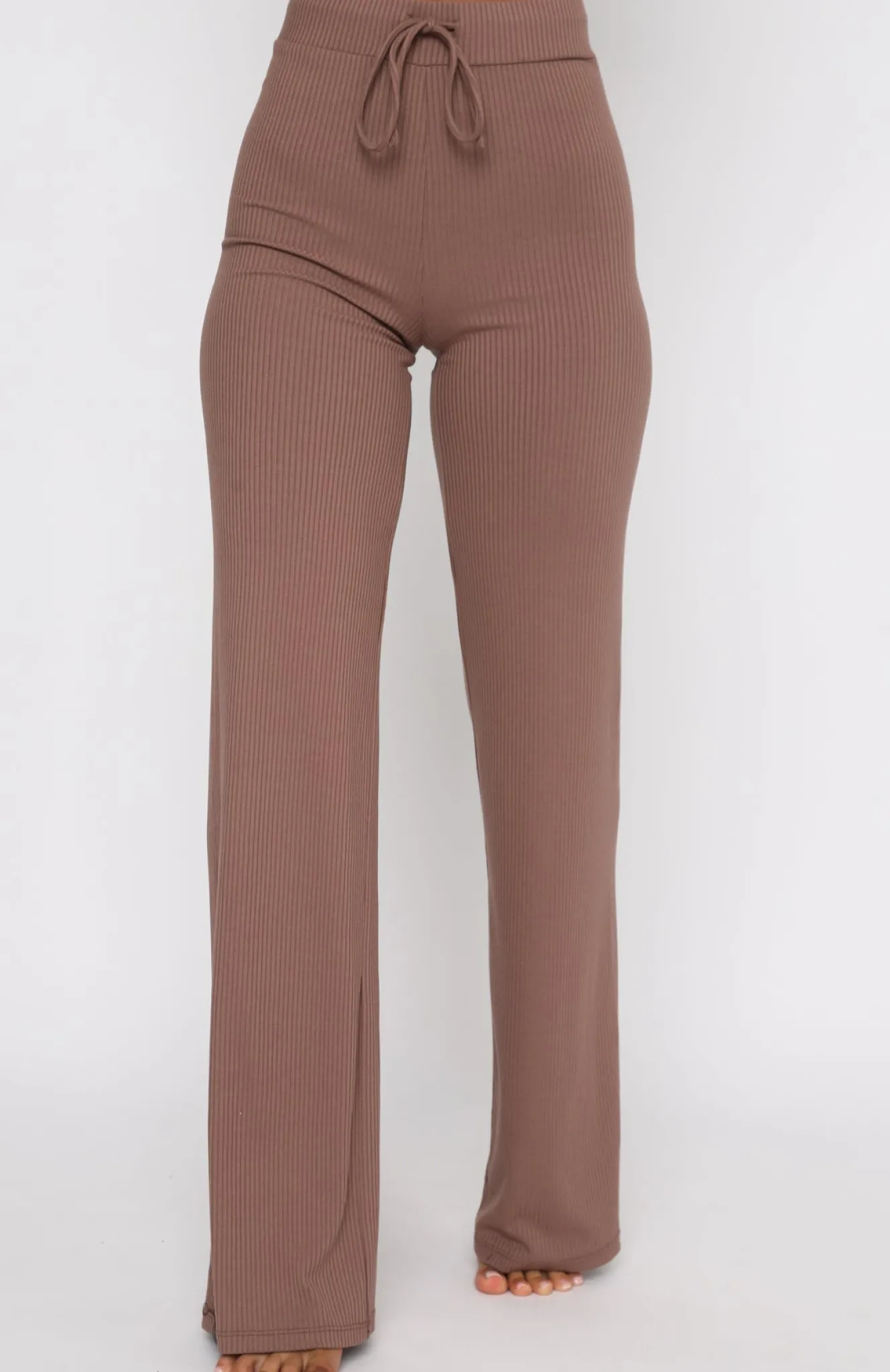 Pants | White Fox Boutique Adore You Ribbed Pants Chocolate brown