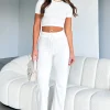 Pants | White Fox Boutique Adore You Ribbed Pants Cream white