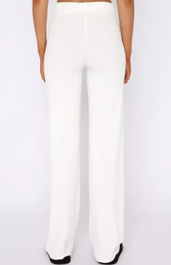 Pants | White Fox Boutique Adore You Ribbed Pants Cream white