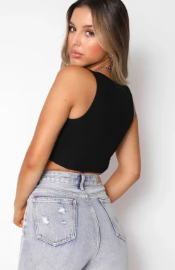 Shirts & Blouses | White Fox Boutique All For One Ribbed Crop black