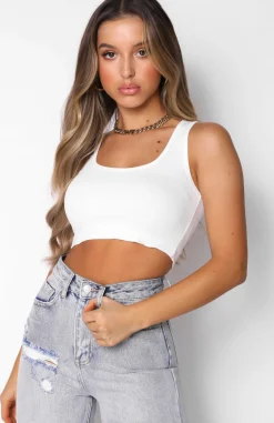 Shirts & Blouses | White Fox Boutique All For One Ribbed Crop white