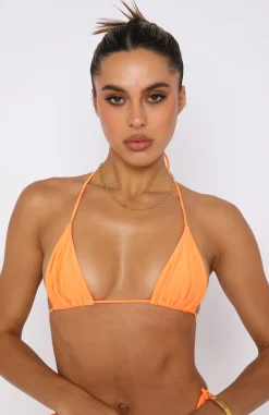 Bikini Tops | White Fox Boutique All Summer Long Bikini Top Shiny Tangelo orange