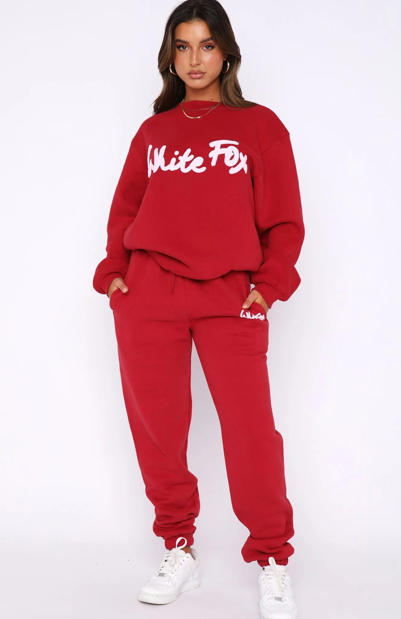 Sweatpants | White Fox Boutique All Time Favourite Sweatpants red