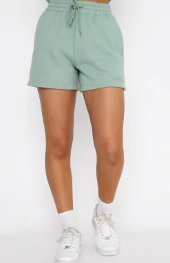 Shorts | White Fox Boutique Along For The Ride Lounge Shorts Sage green