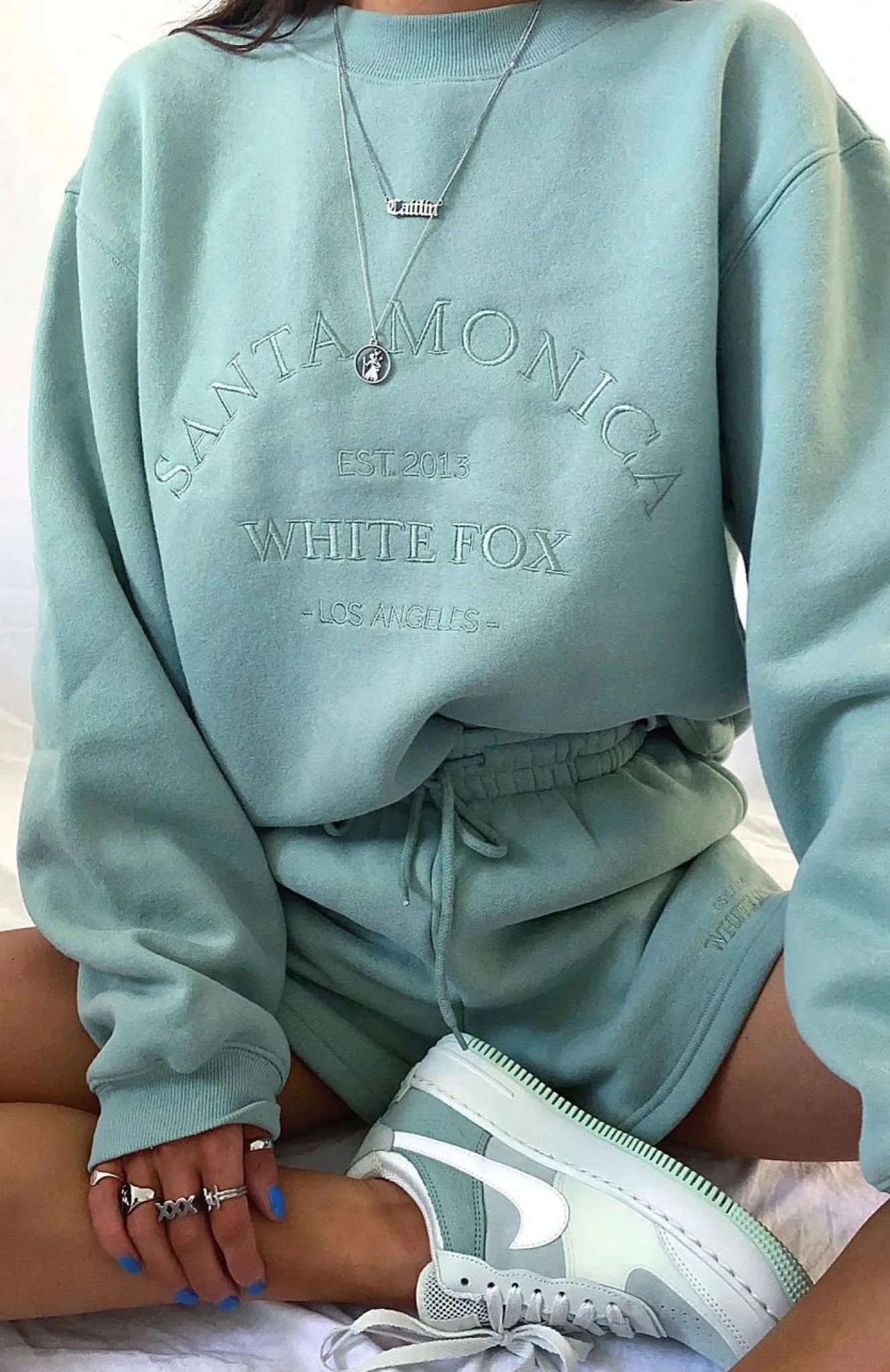 Shorts | White Fox Boutique Along For The Ride Lounge Shorts Sage green