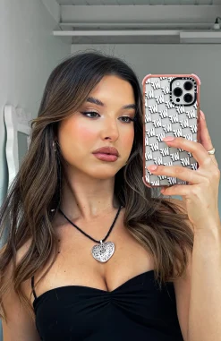 Jewellery | White Fox Boutique Amore Necklace Black/ silver