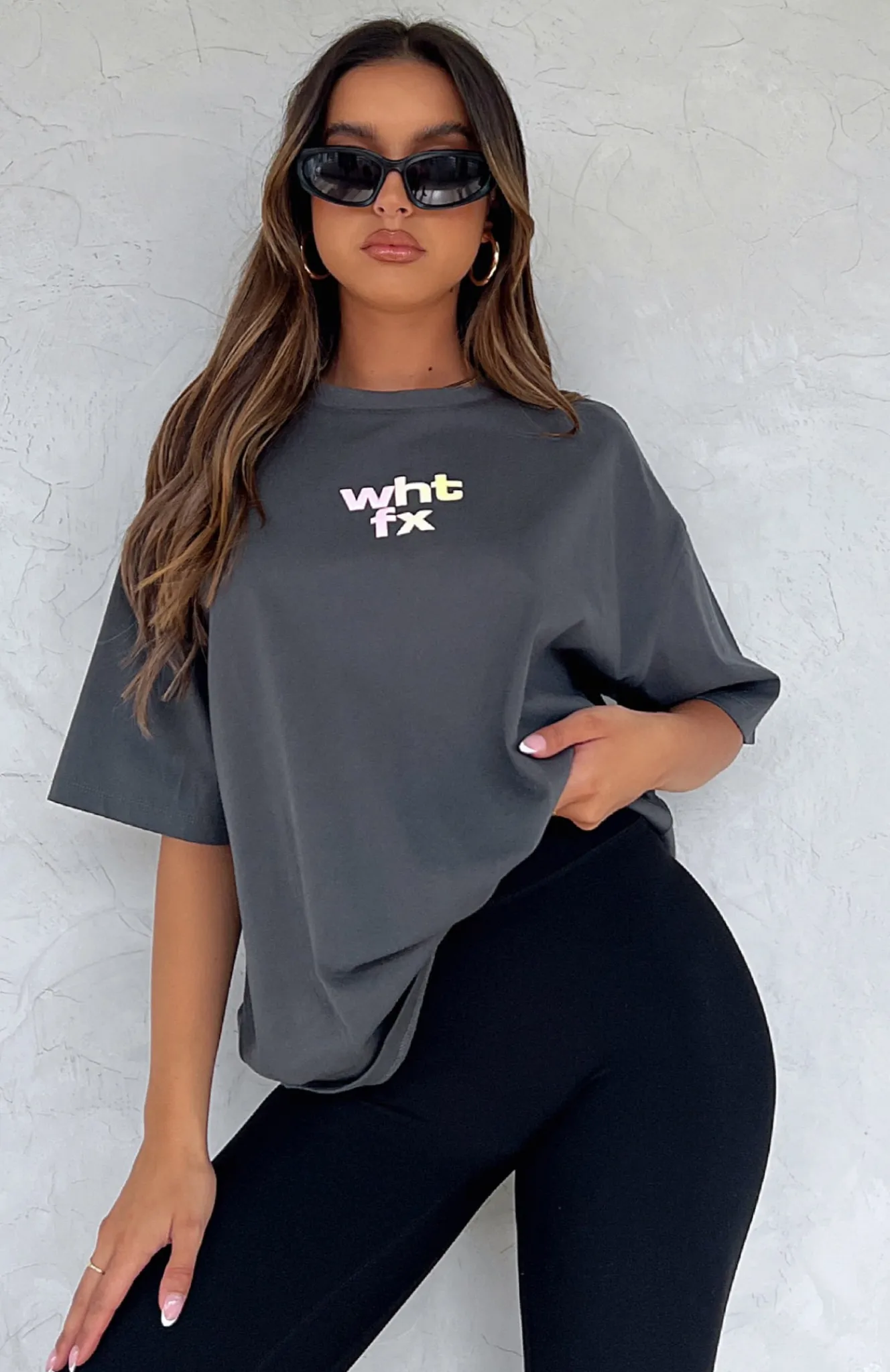 Shirts & Blouses | White Fox Boutique Another Dimension Oversized Tee Charcoal grey