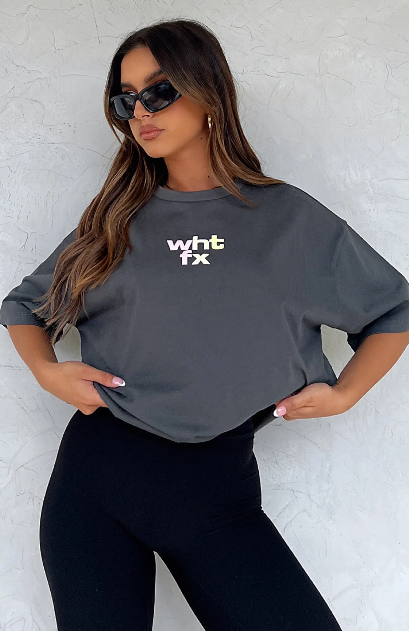 Shirts & Blouses | White Fox Boutique Another Dimension Oversized Tee Charcoal grey