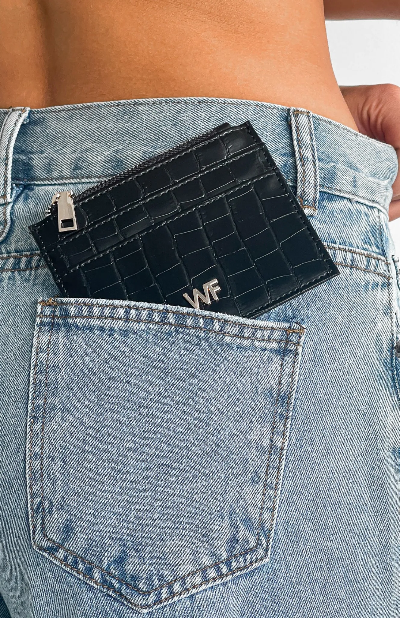 Bags | White Fox Boutique Ava Card Holder Croc black