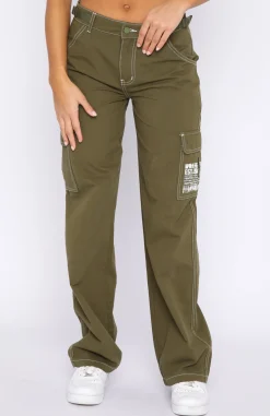 Pants | White Fox Boutique Back On Top Cargo Pants Khaki green