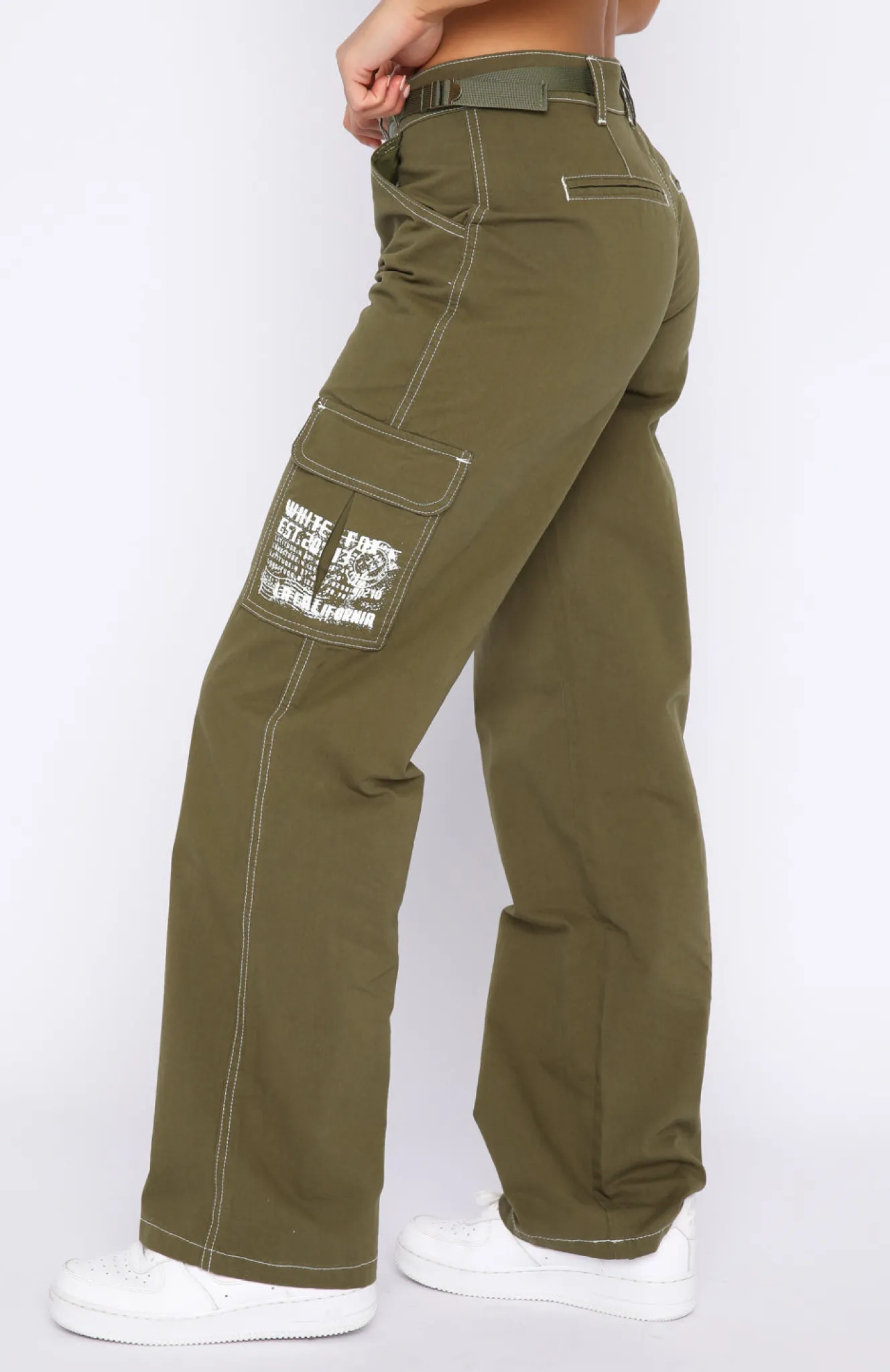 Pants | White Fox Boutique Back On Top Cargo Pants Khaki green