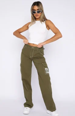Pants | White Fox Boutique Back On Top Cargo Pants Khaki green