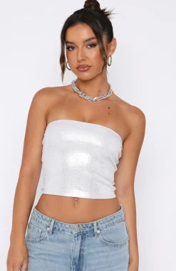 Shirts & Blouses | White Fox Boutique Balancing Act Strapless Top silver