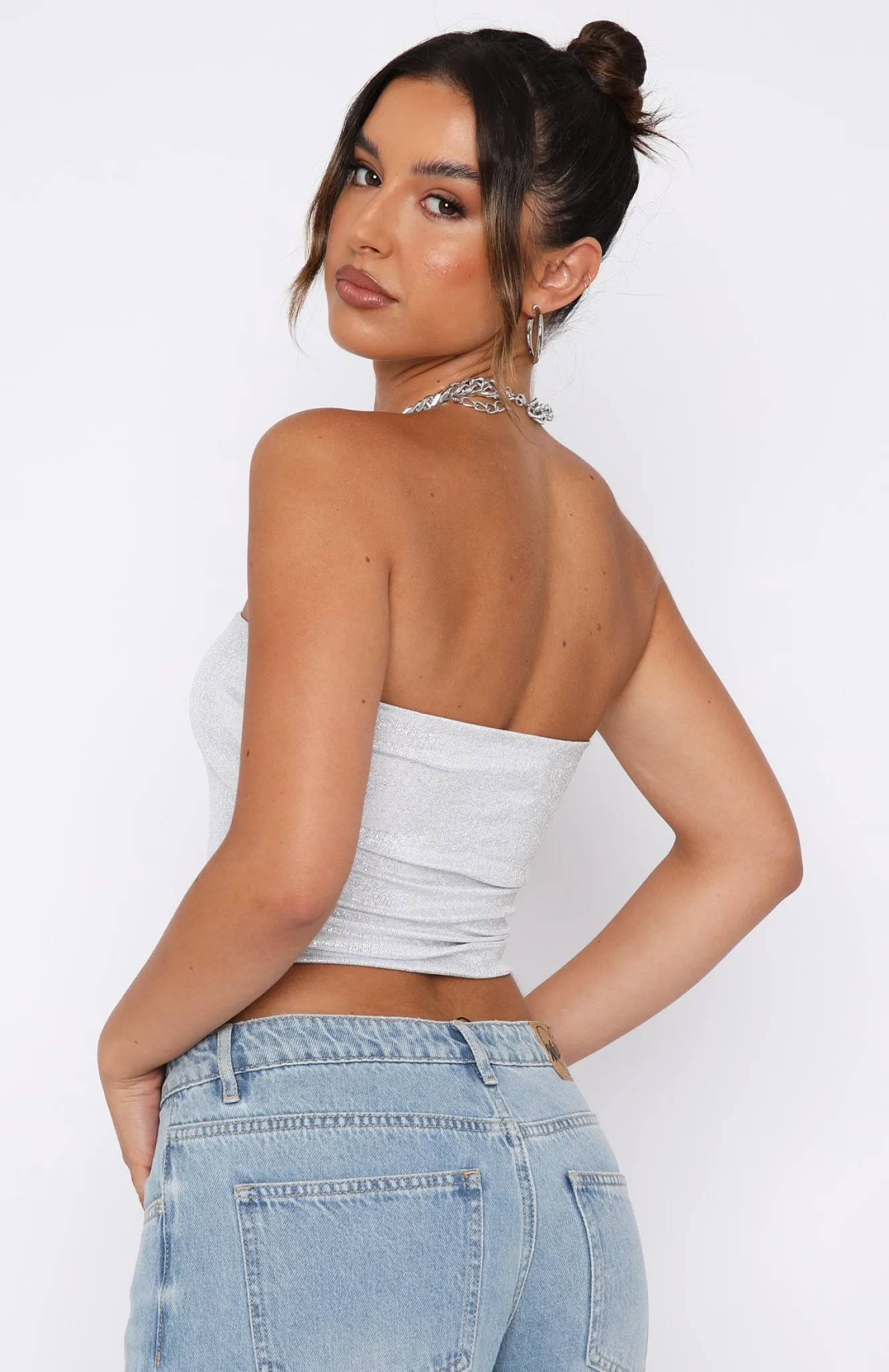 Shirts & Blouses | White Fox Boutique Balancing Act Strapless Top silver