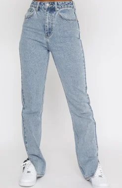 Denim | White Fox Boutique Be Cool Straight Leg Denim Jeans Washed blue
