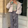 Pants | White Fox Boutique Be The Moment Cargo Parachute Pants Charcoal grey