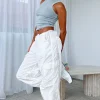 Pants | White Fox Boutique Be The Moment Cargo Parachute Pants white