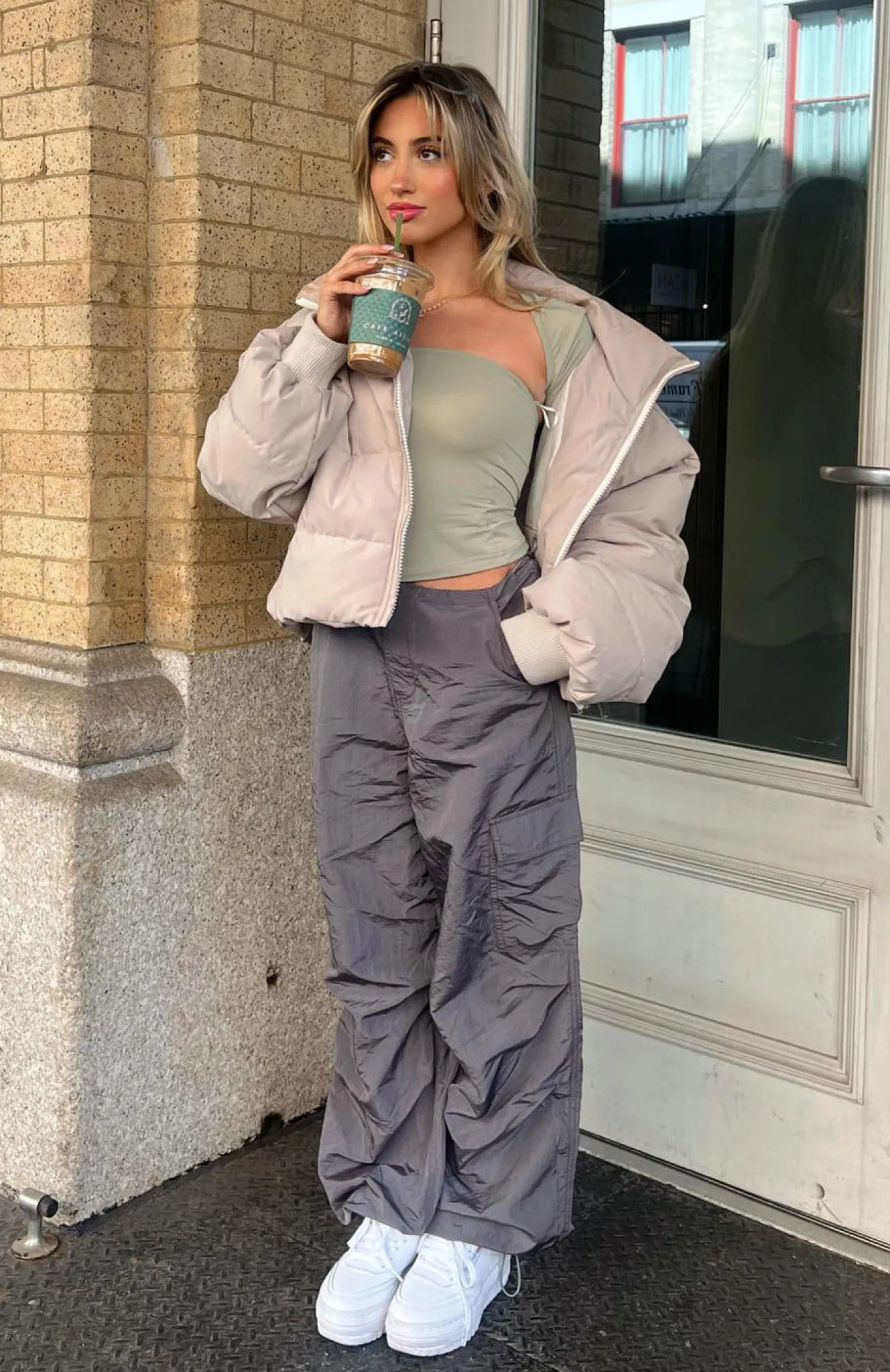 Pants | White Fox Boutique Be The Moment Cargo Parachute Pants Charcoal grey