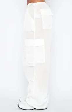 Pants | White Fox Boutique Be The Moment Cargo Parachute Pants white