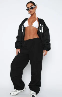 Pants | White Fox Boutique Be The Moment Cargo Parachute Pants black