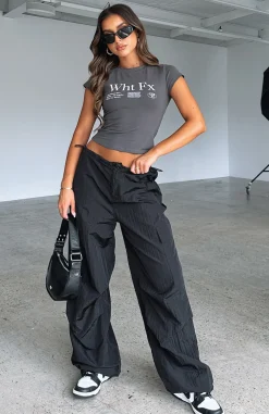 Pants | White Fox Boutique Be The Moment Cargo Parachute Pants black