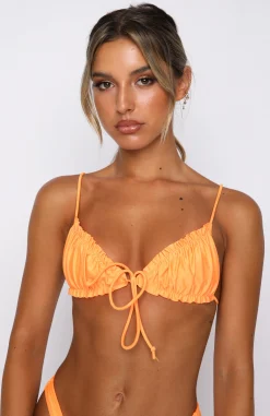 Bikini Tops | White Fox Boutique Beach Songs Bikini Top Shiny Tangelo orange
