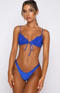 Bikini Tops | White Fox Boutique Beach Songs Bikini Top Shiny Sapphire blue