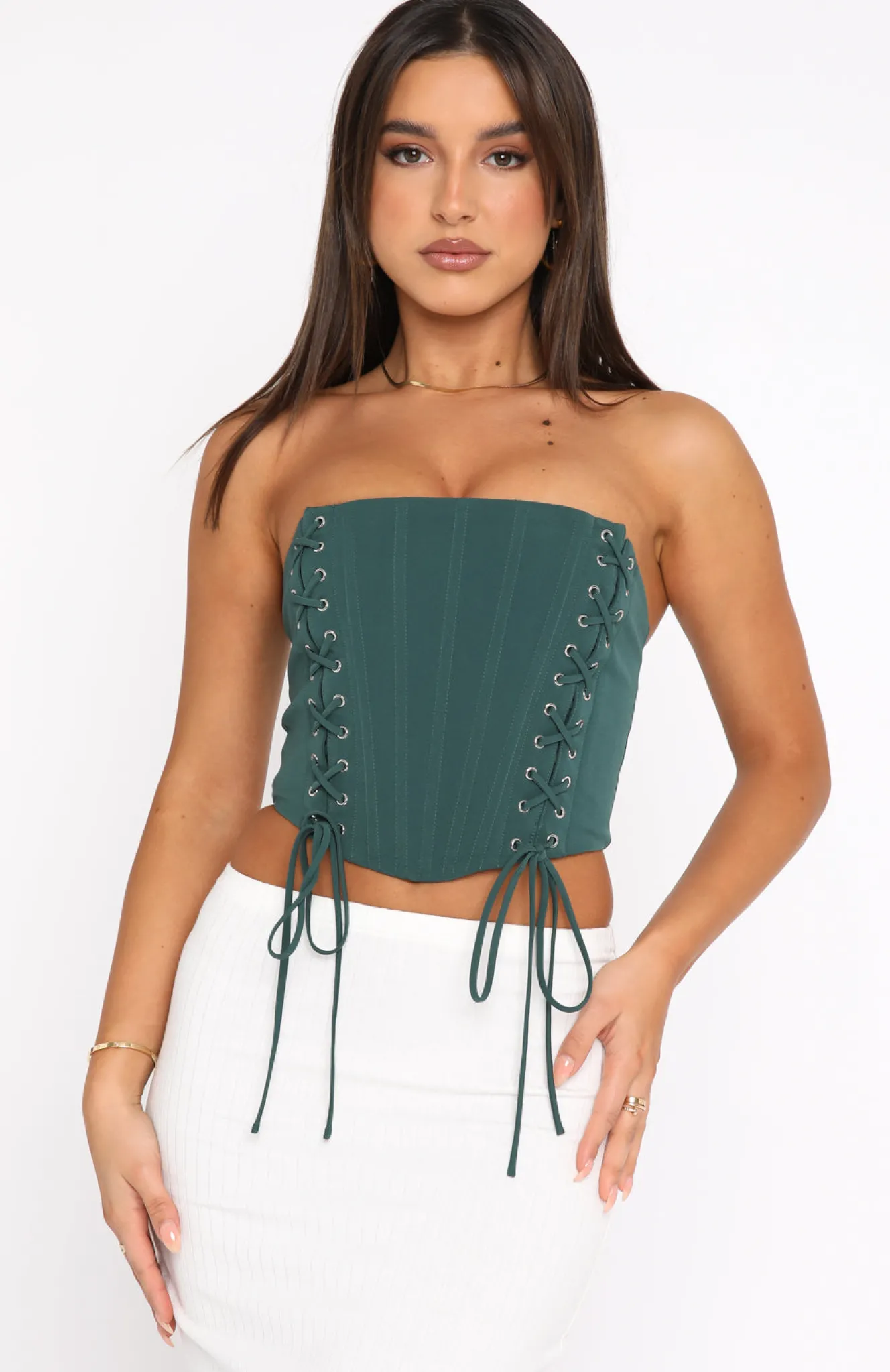 Shirts & Blouses | White Fox Boutique Because I Can Bustier Forest green