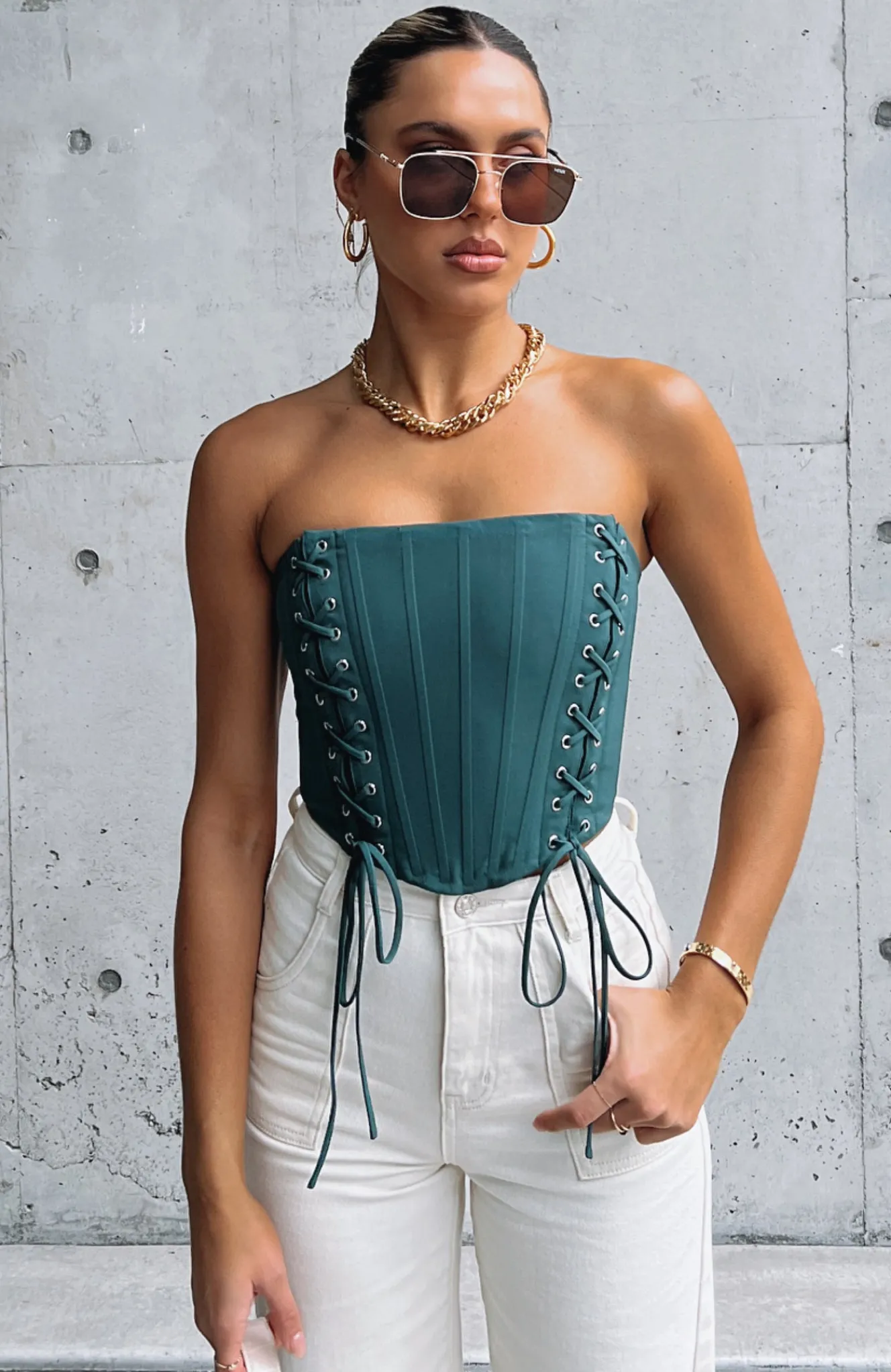 Shirts & Blouses | White Fox Boutique Because I Can Bustier Forest green