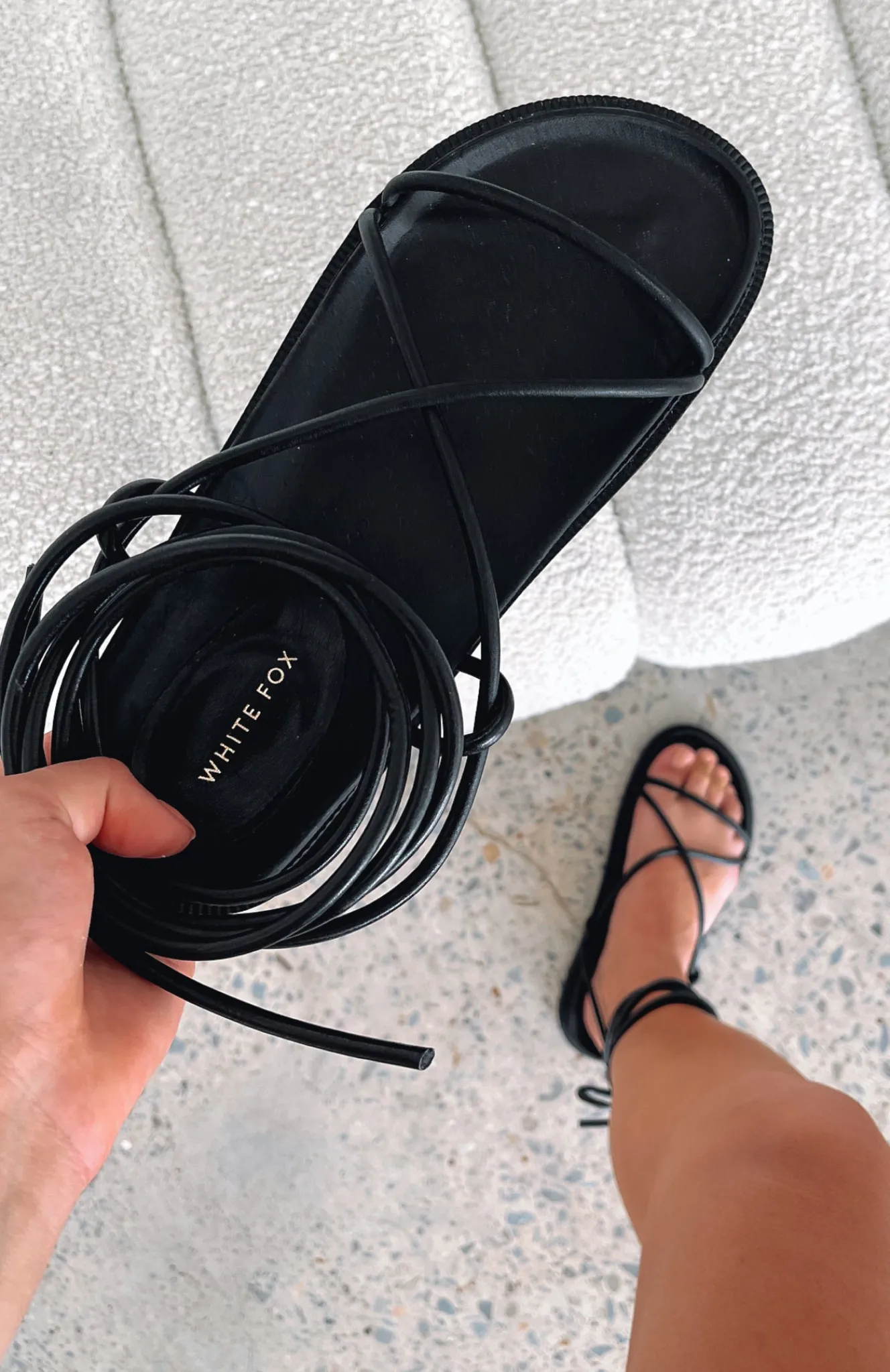 Slides | White Fox Boutique Becca Sandals PU black