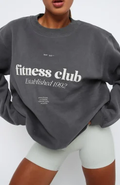Sports Bras & Crops | White Fox Boutique Beckham Sweater Smoke grey