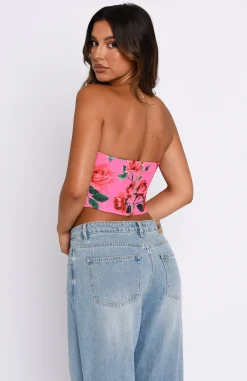 Shirts & Blouses | White Fox Boutique Begin Again Bustier Roses pink