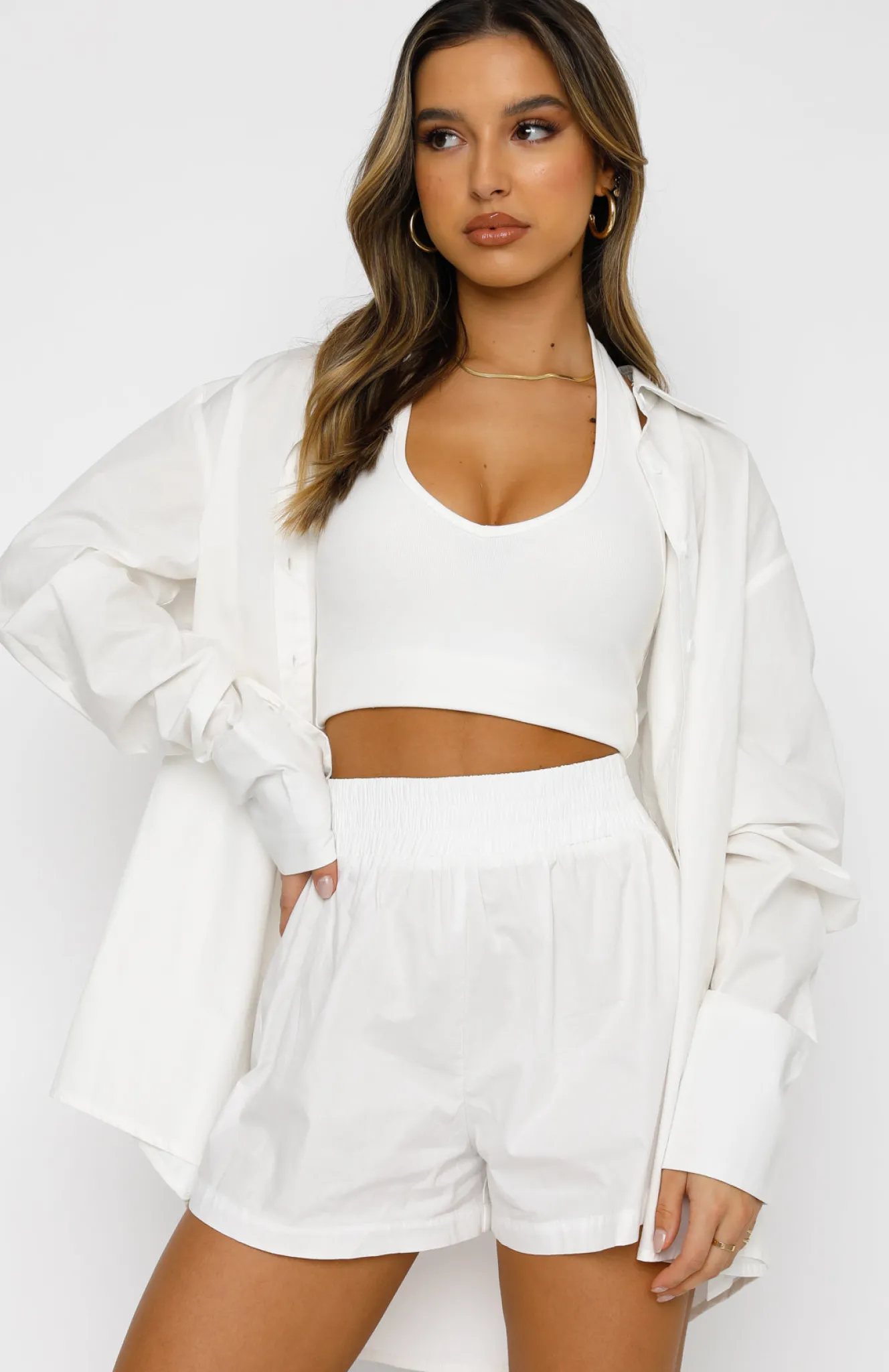 Shirts & Blouses | White Fox Boutique Behind The Look Shirt white