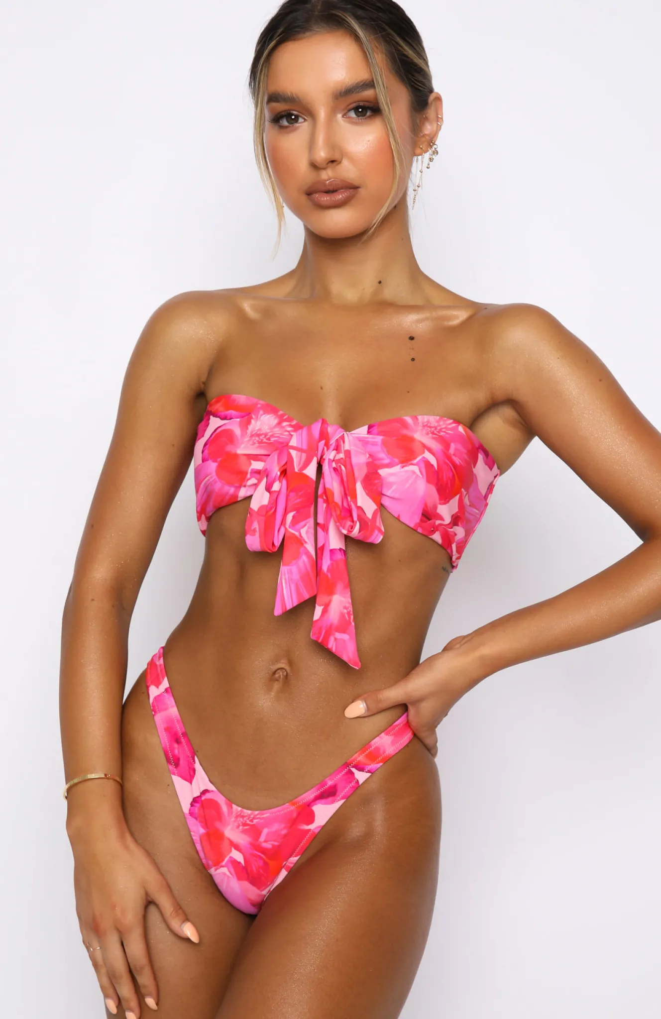 Bikini Bottoms | White Fox Boutique Belmont Bottoms Rose Et Rouge Print pink