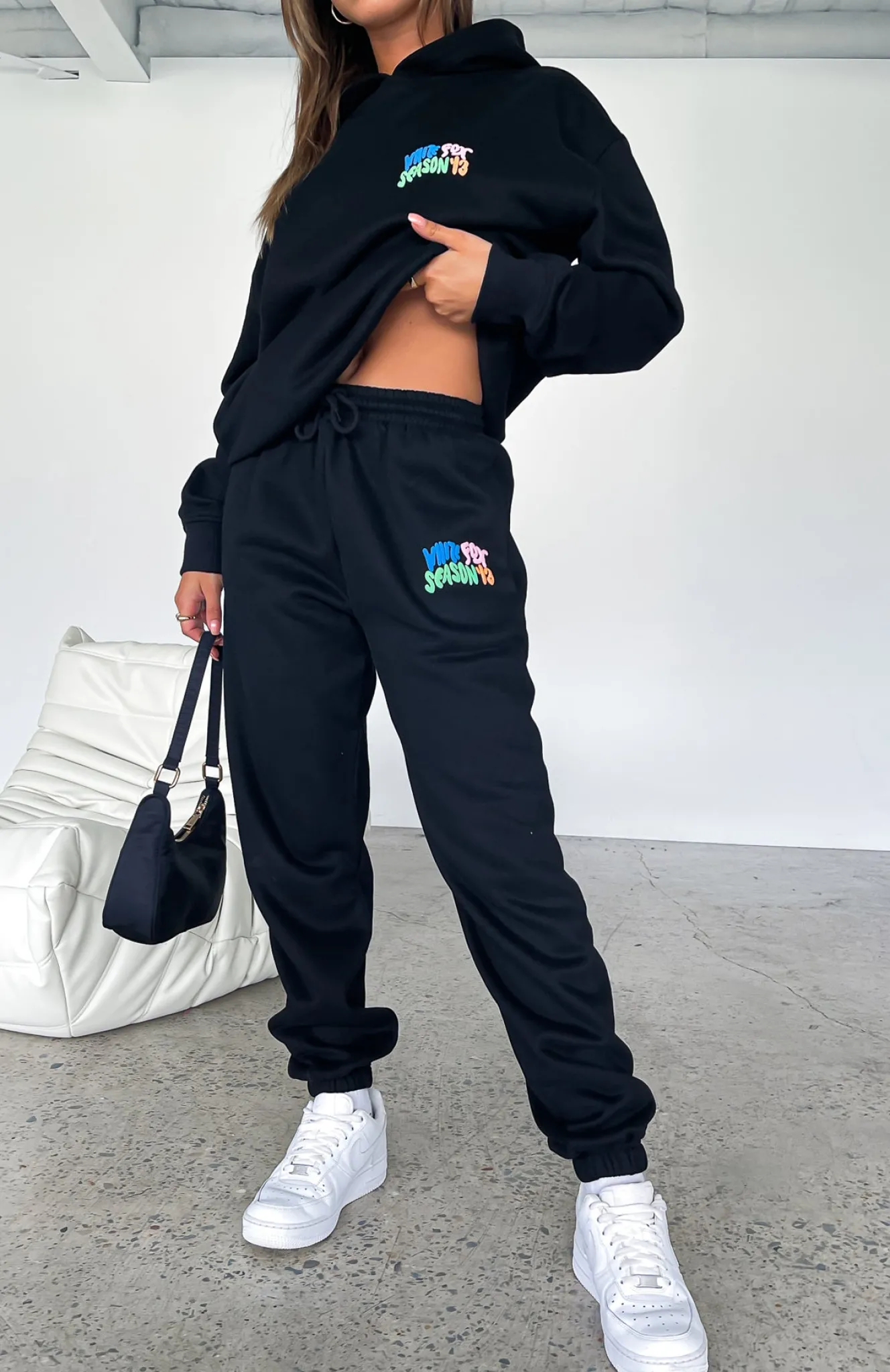 Sweatpants | White Fox Boutique Best Is Yet To Come Sweatpants black