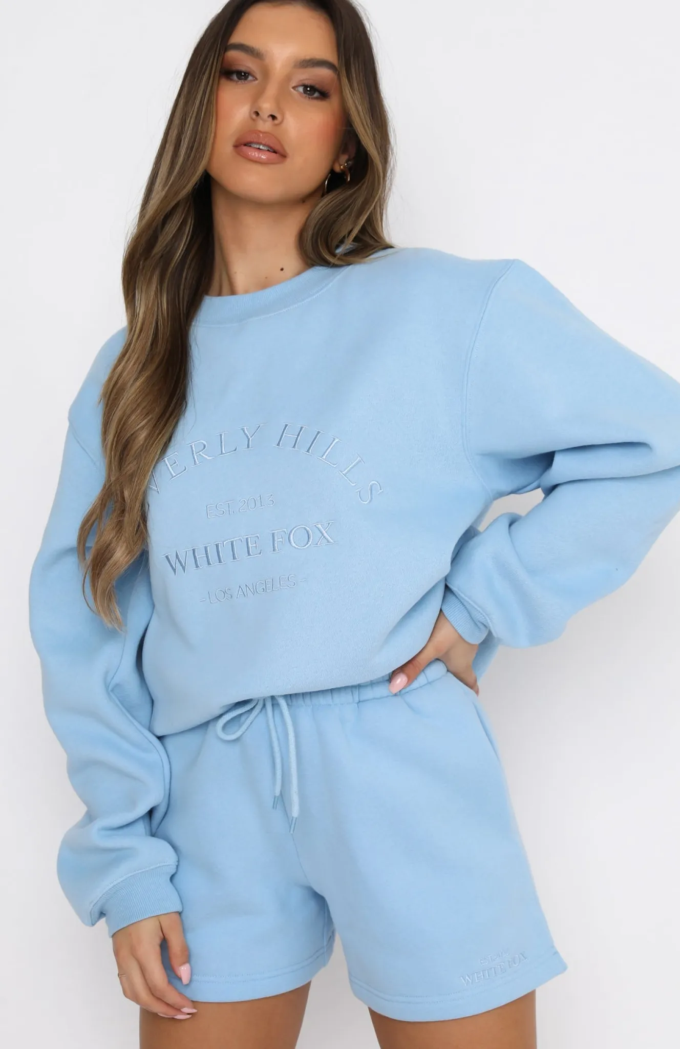 Jackets & Blazers | White Fox Boutique Best Of Both Oversized Sweater Ice blue
