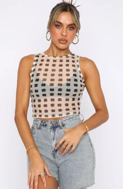 Shirts & Blouses | White Fox Boutique Best You Had Crop Beige Print nude