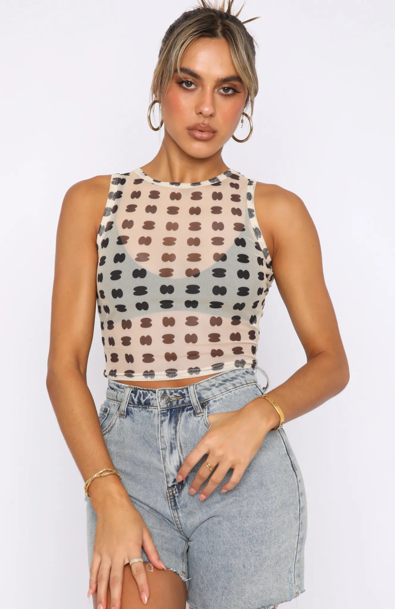 Shirts & Blouses | White Fox Boutique Best You Had Crop Beige Print nude