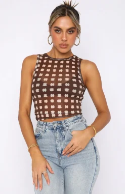 Shirts & Blouses | White Fox Boutique Best You Had Crop Chocolate Print brown
