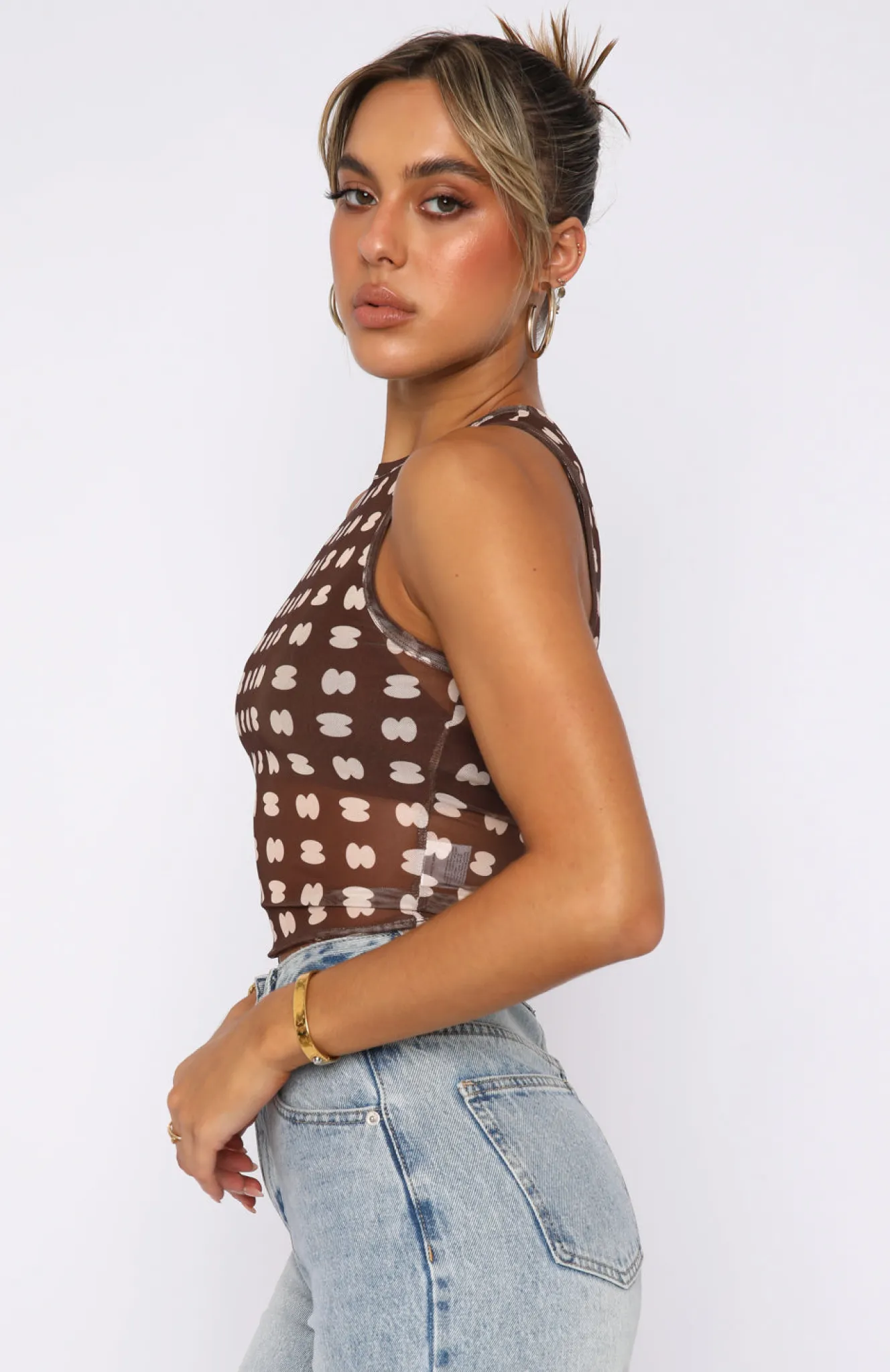 Shirts & Blouses | White Fox Boutique Best You Had Crop Chocolate Print brown
