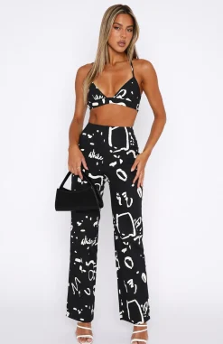 Shirts & Blouses | White Fox Boutique Better Without You Crop Scribble black