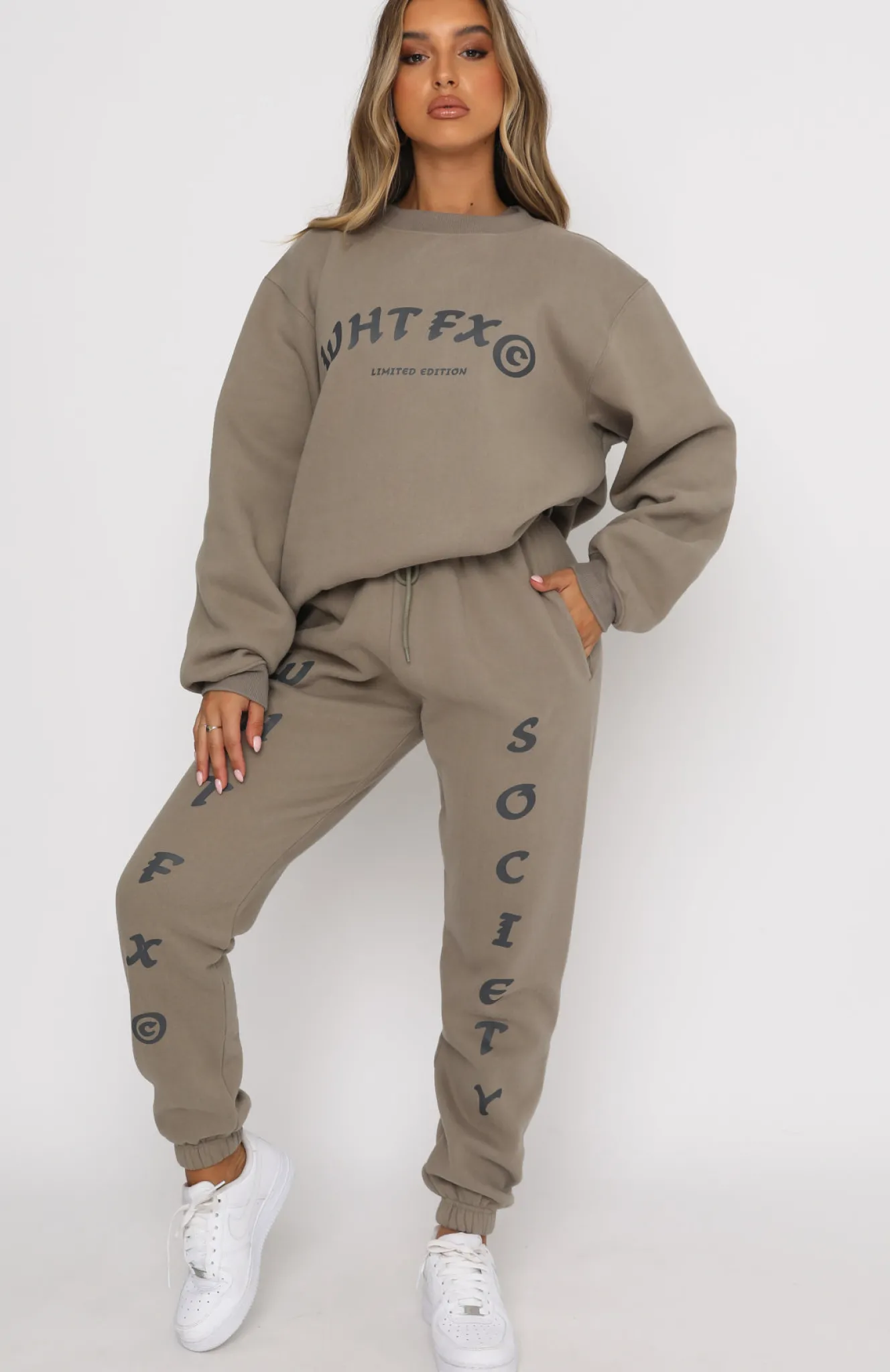 Sweatpants | White Fox Boutique Big League Sweatpants Mocha brown