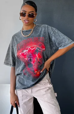 Shirts & Blouses | White Fox Boutique Big Moves Oversized Tee Acid Wash black