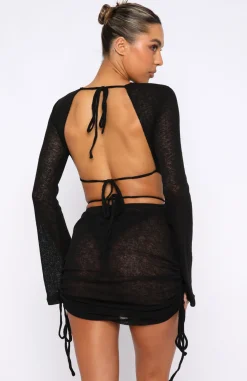 Resort Wear | White Fox Boutique Break Free Long Sleeve Mini Dress black