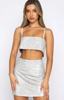 Shirts & Blouses | White Fox Boutique Breathtaking Crop silver