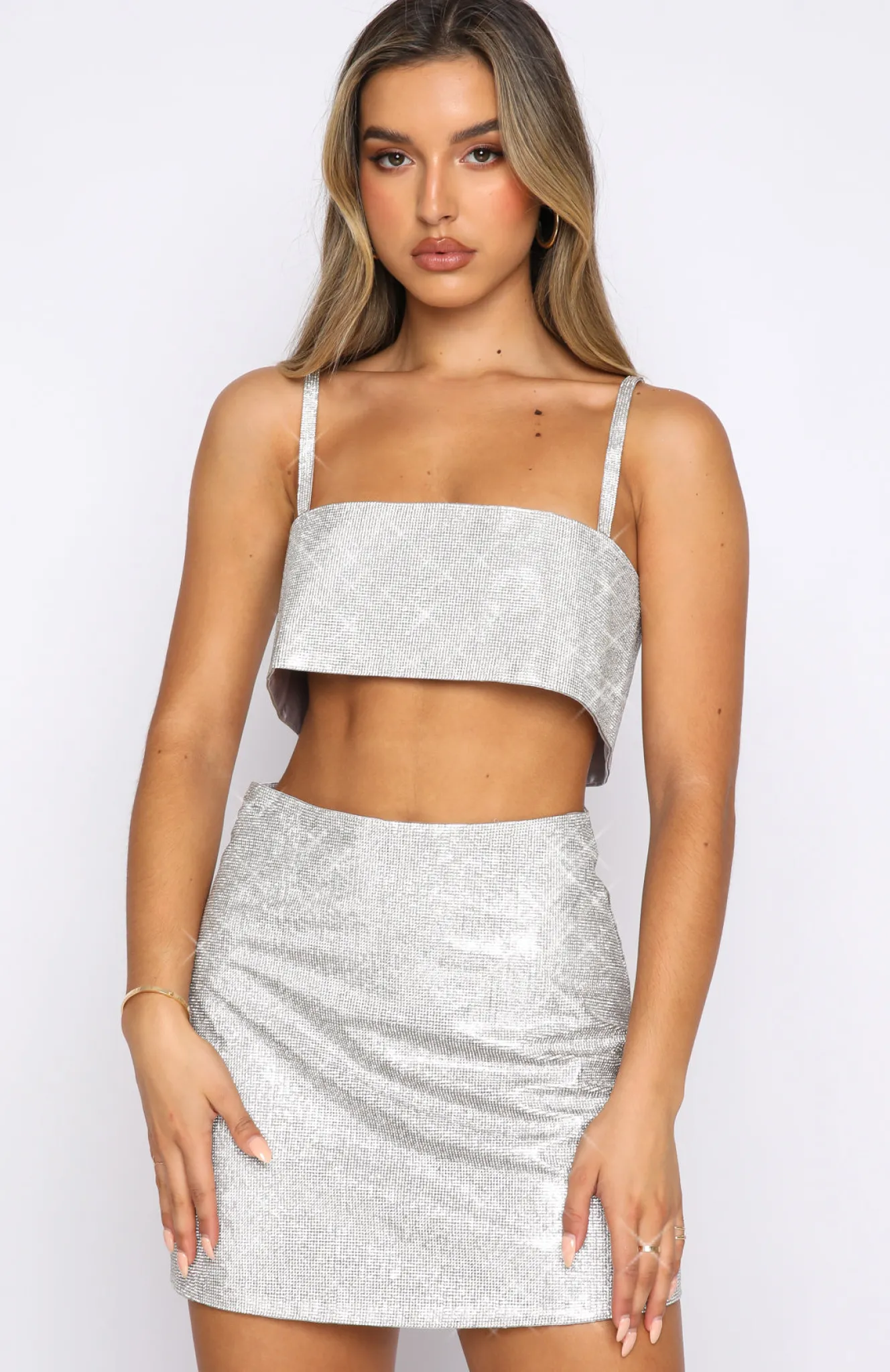 Shirts & Blouses | White Fox Boutique Breathtaking Crop silver