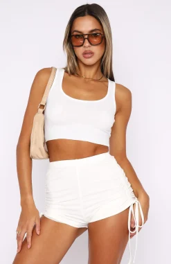 Shorts | White Fox Boutique Bring Out The Best Ribbed Shorts white
