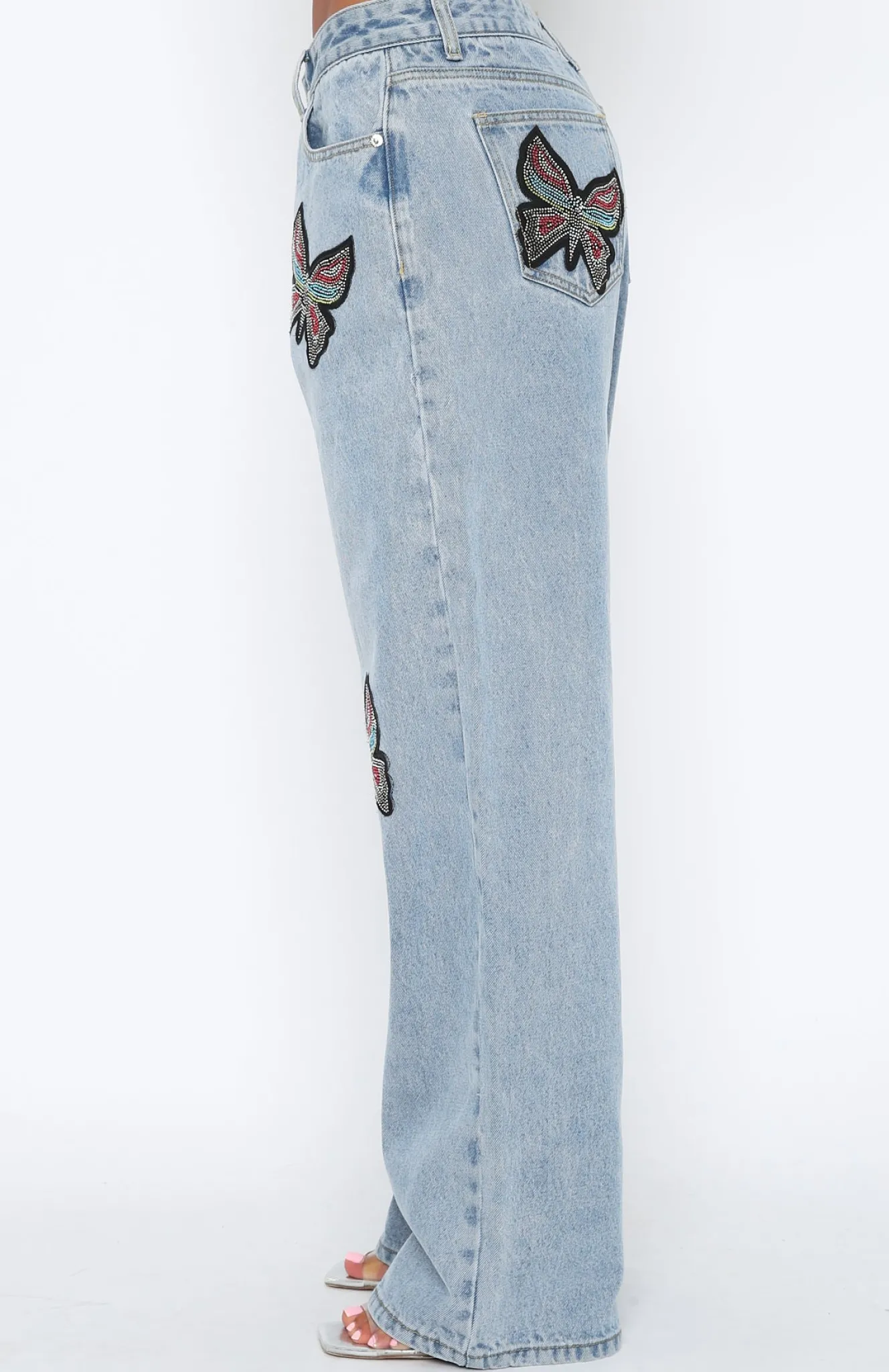 Pants | White Fox Boutique Butterfly Kiss Denim Jeans Wash blue