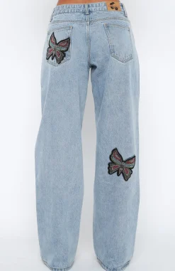 Pants | White Fox Boutique Butterfly Kiss Denim Jeans Wash blue